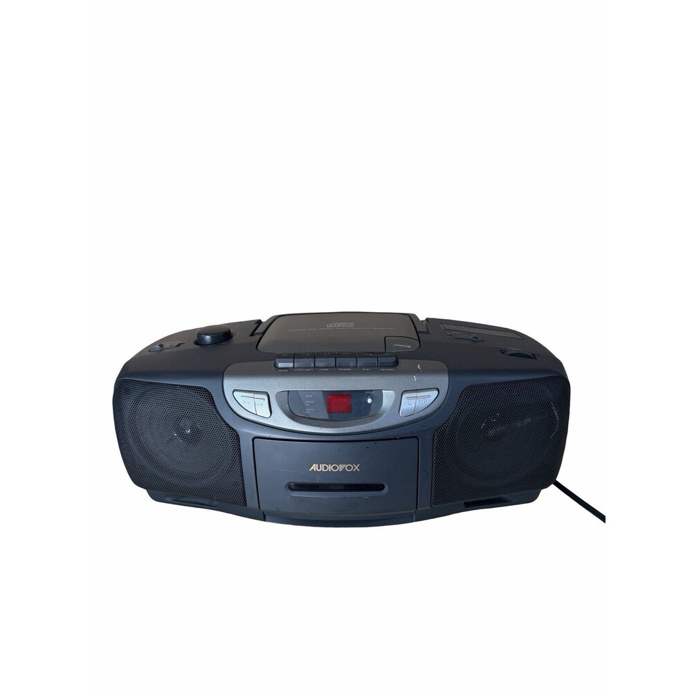 Vintage Audiovox CD-198 Portable Stereo Boombox CD Cassette AM/FM Radio Works
